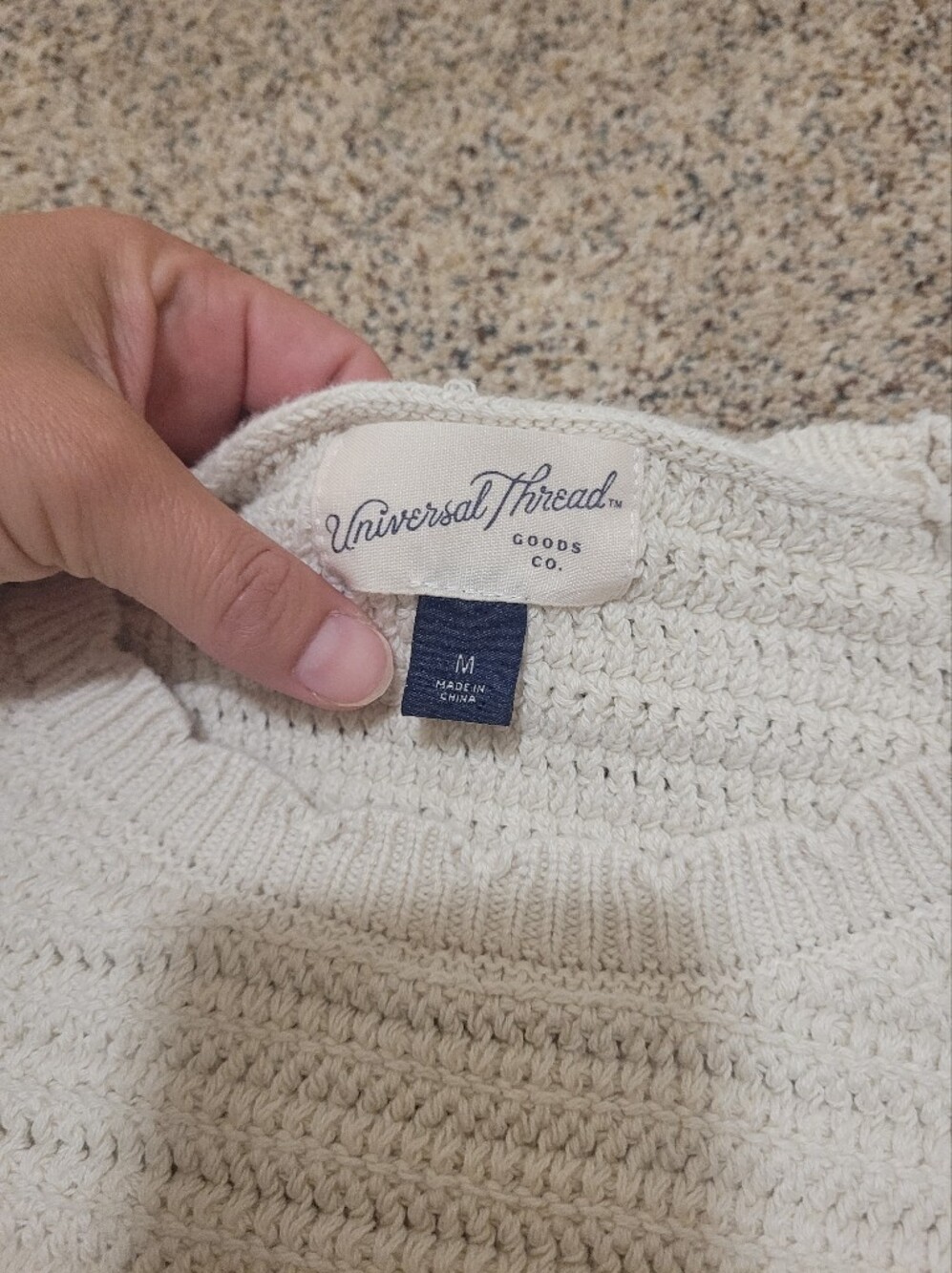 Universal Thread Cream Crochet Pullover Sweater Size Medium - Picture 5 of 7